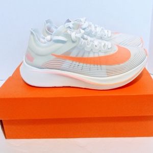 Nike Zoom Fly SP Size 7 White/Sunset Pulse